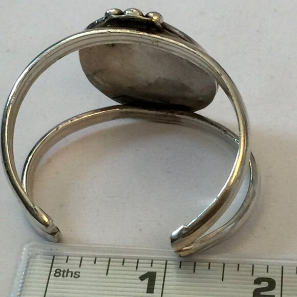 VINTAGE NAVAJO GREEN TURQUOISE STERLING SILVER CUFF 50g NATIVE AMERICAN BLUE GEM - Picture 11 of 12